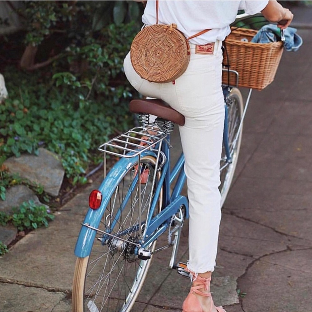 Handwoven round rattan bag